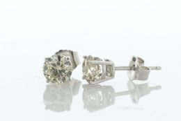 10ct Gold Single Stone Diamond Earring 1.00 Carats - Valued By AGI £6,203.00 - Two round brilliant