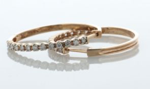 10ct Rose Gold Diamond Oval Hoop Earring 0.50 Carats - Valued By AGI £2,790.00 - These gorgeous 10ct
