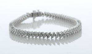 10ct White Gold Diamond Tennis Bracelet 5.00 Carats - Valued By AGI £11,360.00 - Sixty six links