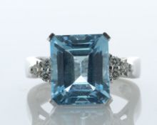 9ct White Gold Diamond And Blue Topaz Ring (T6.00) 0.18 Carats - Valued By AGI £3,995.00 - A