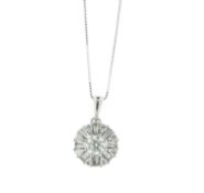 10ct Gold Cluster Diamond Pendant 1.00 Carats - Valued By AGI £4,250.00 - One round brilliant cut