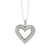 10ct Gold Heart Diamond Pendant 1.50 Carats - Valued By AGI £3,825.00 - Three concentric heart