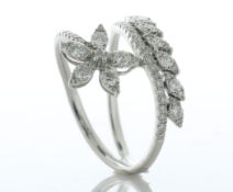 18ct White Gold Flower And Leaves Diamond Ring 1.00 Carats - Valued By AGI £3,680.00 - This gorgeous