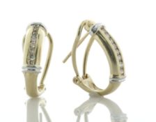 9ct Yellow Gold Diamond Hoop Earring 0.30 Carats - Valued By AGI £1,410.00 - A gorgeous pair of