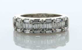 18ct White Gold Diamond Ring 1.02 Carats - Valued By AGI £3,775.00 - Twenty one channel set baguette