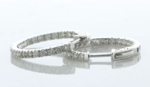 10ct Gold Diamond Hoop Earrings 1.50 Carats - Valued By AGI £4,915.00 - A gorgeous pair of diamond