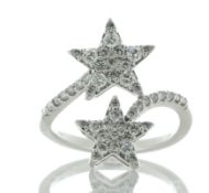 10ct Gold Ladies Dress Star Shape Diamond Ring 0.75 Carats - Valued By AGI £3,488.00 - This gorgeous