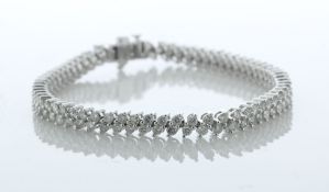 10ct White Gold Diamond Tennis Style Bracelet 5.00 Carats - Valued By AGI £11,950.00 - Sixty six