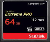 RRP £71.07 SanDisk Extreme Pro 64 GB 160 MB/s CompactFlash Memory Card - Black/Gold/Red