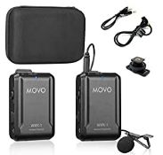 RRP £55.81 Movo WMX-1 2.4GHz Wireless Lavalier Microphone System