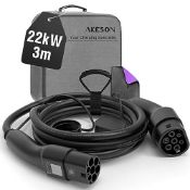 RRP £121.58 AKESON Type 2 Charging Cable for Electric Cars - 22kW