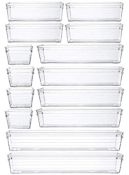 RRP £11.15 14 Pcs Kitchen Drawer Organiser Storage Trays for Makeup Bedroom Office