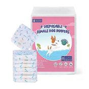 RRP £32.37 Jollywoods Disposable Female Dog Nappies 48ct