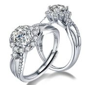 RRP £44.65 Atylyk Moissanite Engagement Ring Adjustable Moissanite