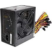 RRP £32.94 Black 600W ATX PC Power Supply PSU With 12CM Quiet