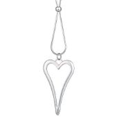 RRP £12.57 BIRSTONE Costume Necklace Long Chain Large Love Heart Shaped Pendant Necklace