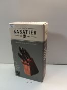 RRP £55.82 Sabatier Original 5 Piece Knife Block Set with High