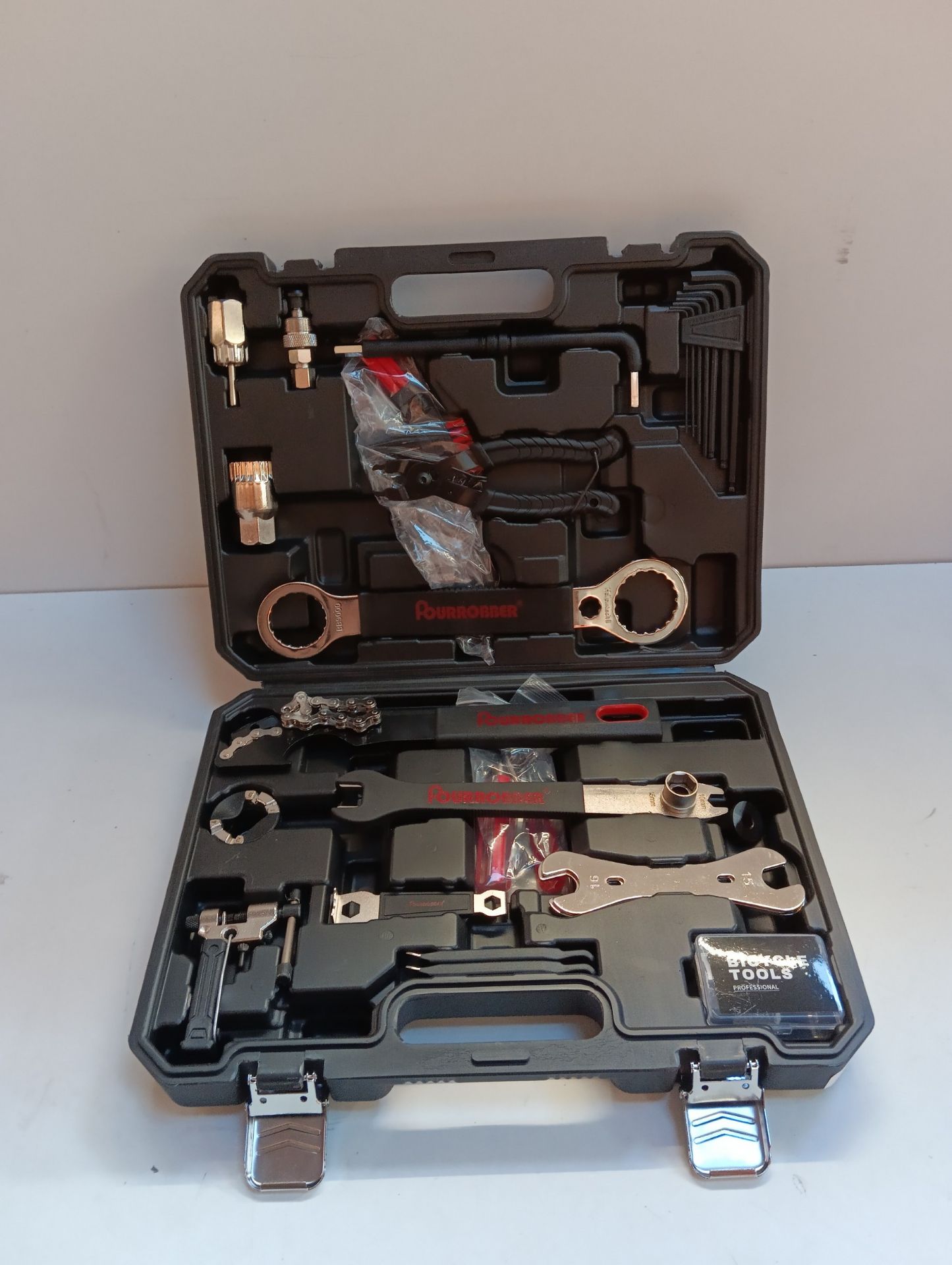 RRP £58.05 FOURROBBER 24 Piece Bike Tool Kit Bicycle Repair Tool Box Compatible - Image 2 of 2