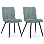 RRP £119.78 HNNHOME Set Of 2 x Cubana Velvet Upholstered Kitchen