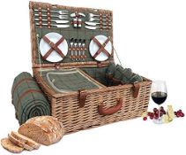 RRP £167.49 Wrenbury Fitted Deluxe Picnic Hamper for 4 with Chiller
