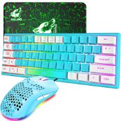 RRP £11.62 K61 UK Layout RGB 60% Gaming Keyboard Mouse Set Wired