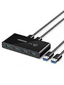 RRP £31.88 UGREEN USB 3.0 Switch 4 Port USB Switch Selector 5Gbps