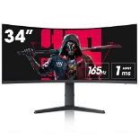 RRP £322.70 KOORUI 34 Inch Ultrawide Curved Gaming Monitor 165HZ