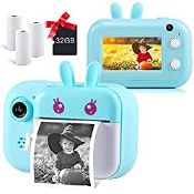 RRP £44.65 MINIBEAR Kids Instant Camera with Print Paper