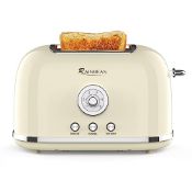 RRP £35.72 Toaster 2 Slice Retro Toaster Stainless Steel with