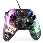 RRP £44.94 GameSir T4 Kaleid Transparent Wired Gaming Controller for Windows 10/11