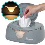 RRP £65.98 Wipe Warmer and Baby Wet Wipes Dispenser | Holder | Case with Changing Light