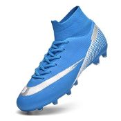 RRP £36.84 WOWEI Football Boots Men High Top Spike Soccer Shoes