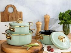 RRP £27.90 ENGLISH HOME Pot Set with Lids