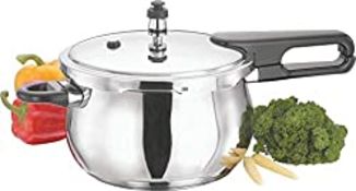 RRP £44.74 VINOD Belly Shape Stainless Steel Induction Pressure Cooker/Pressure Canner