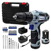 RRP £64.75 WORKPRO 12V Cordless Drill Driver Kit
