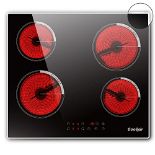 RRP £116.04 Ceramic Hob 4 Zones Electric Hob with Touch Control Built-in 60CM Ceramic Hob