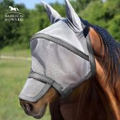RRP £30.14 Harrison Howard Maskology Supreme Horse Fly Mask Grey-Large