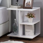 RRP £55.82 SHOCOKO Modern Nightstand End Side Table with Rolling Wheels