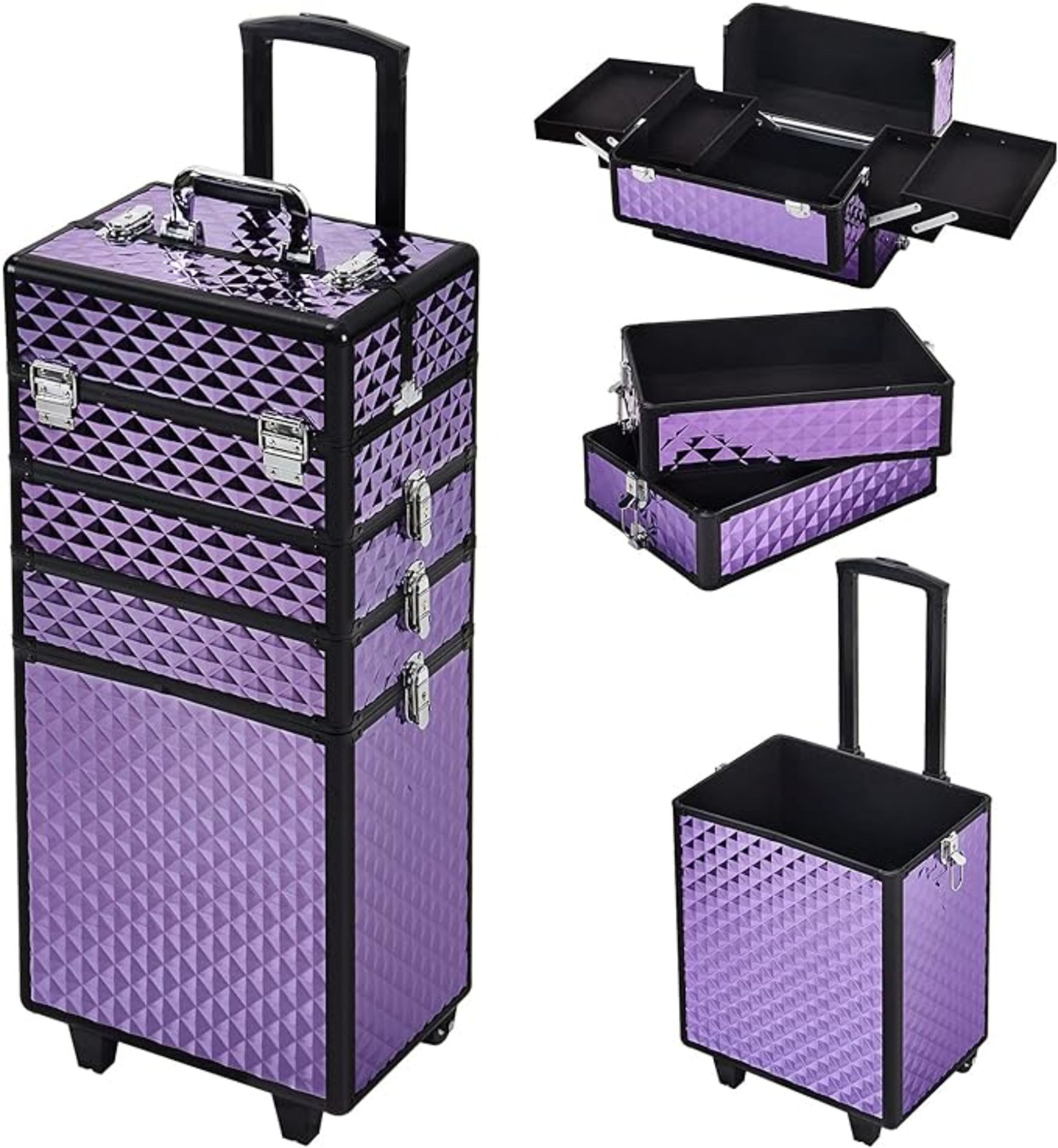 RRP £89.32 BTGGG 4 in 1 Makeup Trolley Professional Aluminum Rolling