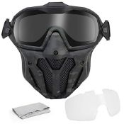 RRP £40.19 Tactical Mask Detachable Goggle With Anti-fog Fan System