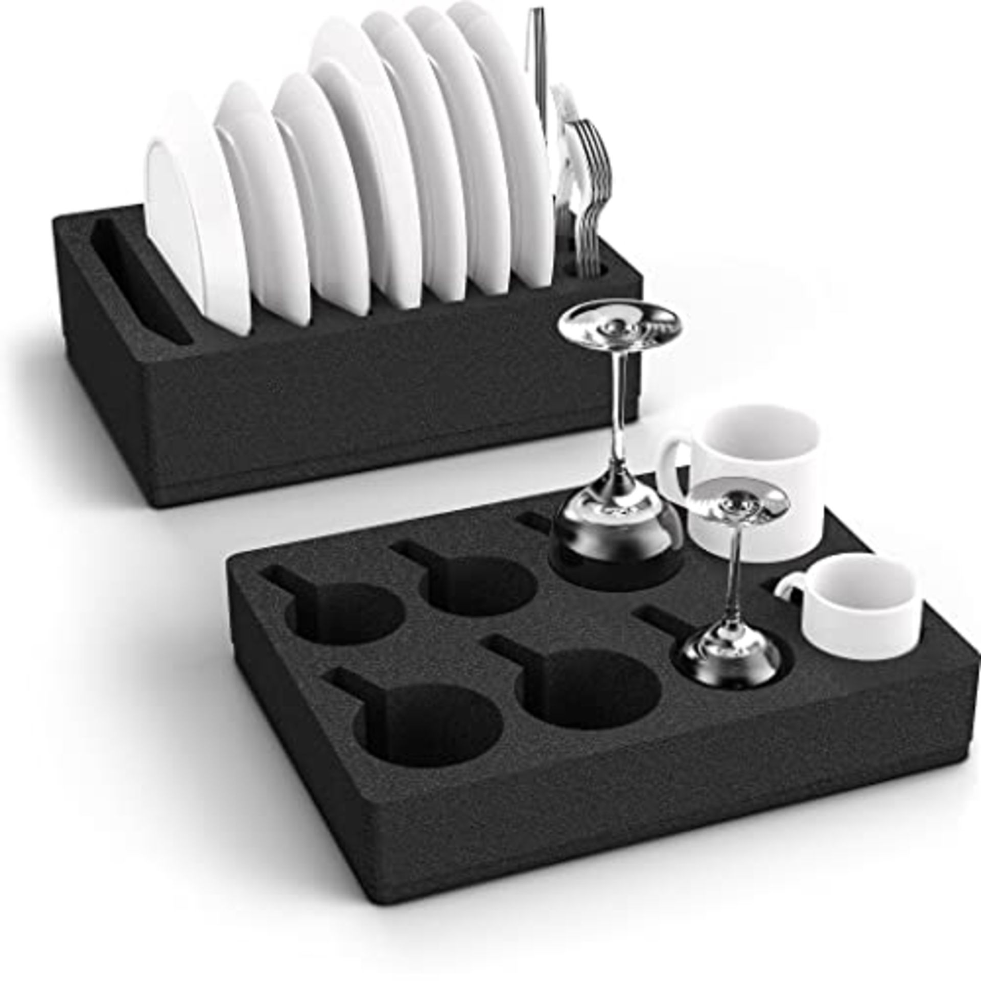 RRP £32.25 Siegvoll Foam Cutlery Holder Cup Holder Plate Holder Set