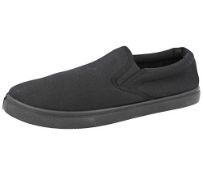 RRP £16.74 Mens Slip on Canvas Summer Shoes (9 UK, All Black)