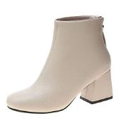 RRP £26.56 Plilima Women's Ankle Boots Block Heel Round Toe Middle