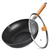 RRP £34.81 Birsppy Nonstick Stir Fry Pan with Lid