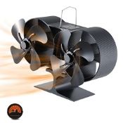 RRP £52.41 8 Blades Heat Powered Stove Fan Fireplace Wood Fan