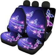 RRP £46.43 Pizding Purple Butterfly Universal Car Seat Covers Set
