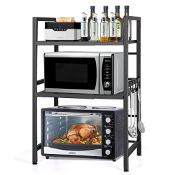 RRP £52.14 Extendable Microwave Oven Rack - Adjustable Kitchen Counter Shelf (Two Tier)