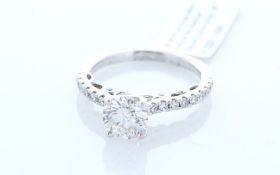 18ct White Gold Diamond Ring With Stone Set Shoulders 1.46 Carats - Valued By IDI £24,950.00 - A