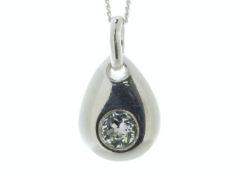 Sterling Silver April Birthstone 4mm Clear Crystal Pendant - Valued By AGI £440.00 - Certificate