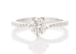 18ct White Gold Diamond Ring With Stone Set Shoulders 0.87 Carats - Valued By IDI £17,365.00 - A